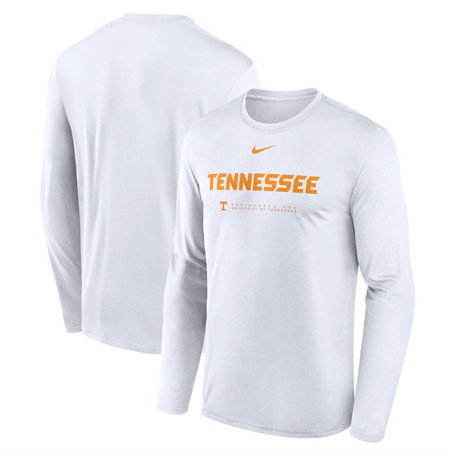 Men's Tennessee Volunteers White 2025 Courtside Basketball Shootaround Legend Dri-FIT Long Sleeve T-Shirt